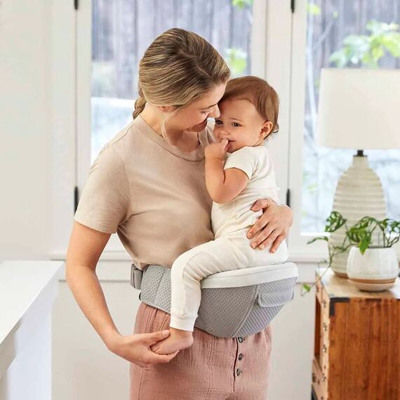 Marsupiu Alta Hip Ergobaby, 4 luni - 4 ani , 5.5-20.4 kg, Pearl Grey, Culoare: Gri deschis - poza 3 - ExclusivMAG.ro