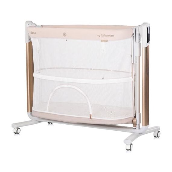 Leagan electric si patut pentru copii Chipolino Ultima cu laterala culisanta beige, Culoare: Bej - poza 5 - ExclusivMAG.ro