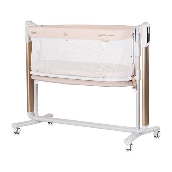 Leagan electric si patut pentru copii Chipolino Ultima cu laterala culisanta beige, Culoare: Bej - poza 2 - ExclusivMAG.ro