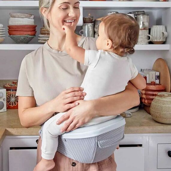 Marsupiu Alta Hip Ergobaby, 4 luni - 4 ani , 5.5-20.4 kg, Pearl Grey, Culoare: Gri deschis - poza 7 - ExclusivMAG.ro