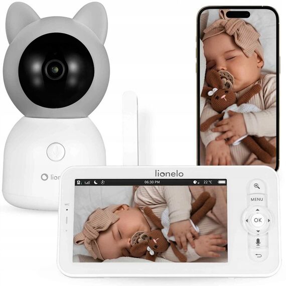 Video monitor, Lionelo, Babyline 9.2. AI, 5 inch, Camera Full HD, Zoom digital 4x, Tehnologia AI cu detectare a miscarii, Alb - poza 2 - ExclusivMAG.ro