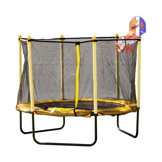Trambulina Chipolino Sporty 140 cm cu cos baschet yellow  - ExclusivMAG.ro