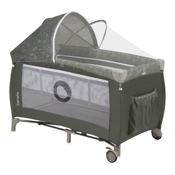 Patut pliant, Lionelo, Sven Plus, 120x60 cm, Cu doua nivele, Bej Olive, Culoare: Verde inchis, Dimensiuni: 120x60 - poza 4 - ExclusivMAG.ro