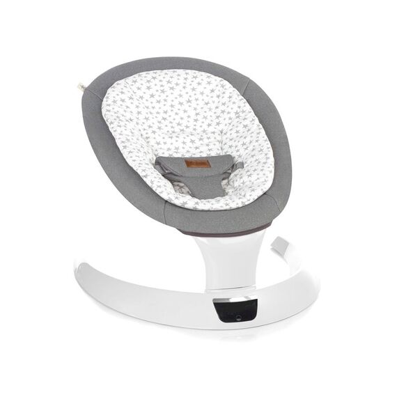 Balansoar electric, Jane, Moon, Cu 5 trepte de viteza, Timer, 12 melodii si 5 sunete ale naturii, Star, Culoare: Alb/Gri  - ExclusivMAG.ro