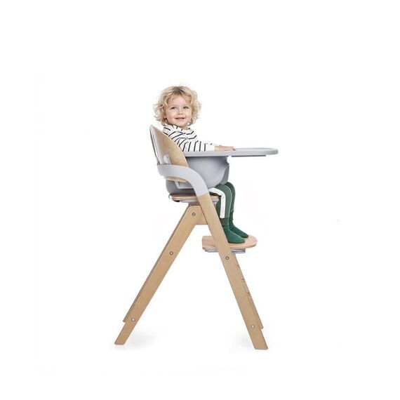Scaun de masa multifunctional pliabil, Jane, Forest, De la 6 luni la adult, Din lemn fag, Greutate maxima 100 Kg, Mist, Culoare: Gri - poza 4 - ExclusivMAG.ro