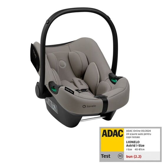 Scoică auto Lionelo Astrid i-Size - Taupe, Culoare: Gri, Grupa: 0-13kg (0 luni - 12 luni)  - ExclusivMAG.ro