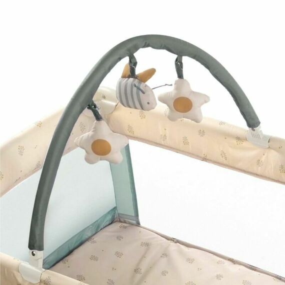 Patut pliant, Jane, Duo Level, Cu roti, Cu arcada cu jucarii, Geanta de transport, Cu doua nivele, Botanic, Culoare: Verde inchis, Dimensiuni: 120x60 - poza 4 - ExclusivMAG.ro