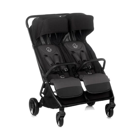 Carucior gemeni pliabil Twinside Jane, De la nastere pana la 22 Kg, Coal  - ExclusivMAG.ro