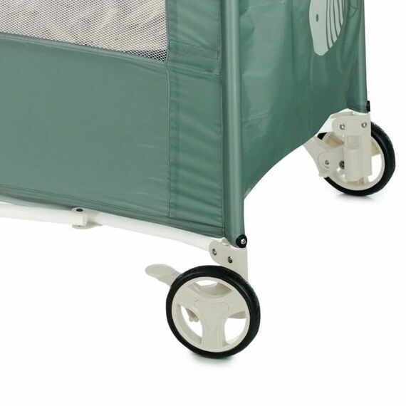 Patut pliant, Jane, Duo Level, Cu roti, Cu arcada cu jucarii, Geanta de transport, Cu doua nivele, Botanic, Culoare: Verde inchis, Dimensiuni: 120x60 - poza 5 - ExclusivMAG.ro