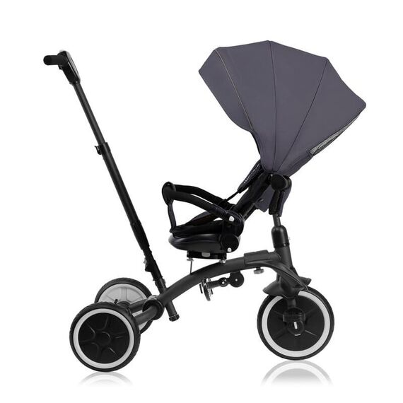Tricicleta copii, Lionelo, Tris Plus, Pana la 25 kg, Scaun reversibil, Rotire 360 grade, Conform cu EN71, 9 luni-5 ani, Gri, Culoare: Gri - poza 5 - ExclusivMAG.ro