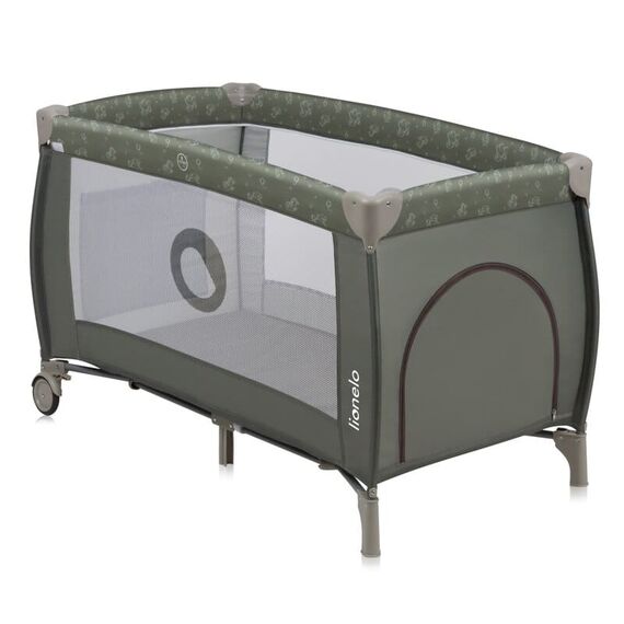 Patut pliant, Lionelo, Sven Plus, 120x60 cm, Cu doua nivele, Bej Olive, Culoare: Verde inchis, Dimensiuni: 120x60 - poza 5 - ExclusivMAG.ro