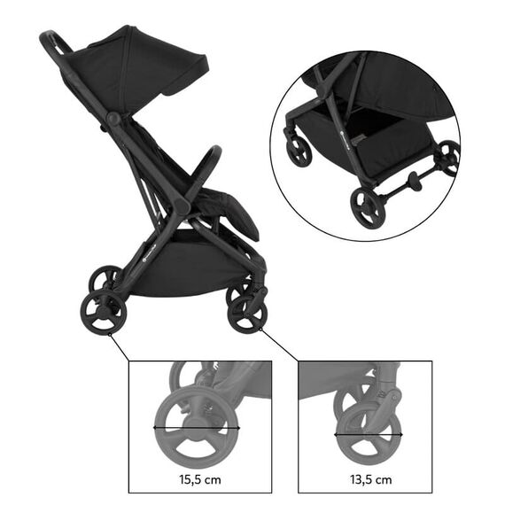 Carucior sport, Petite&Mars, Flip, Pana la 22 kg, 0 luni+, Negru, Culoare: Negru, Model: sport - poza 6 - ExclusivMAG.ro