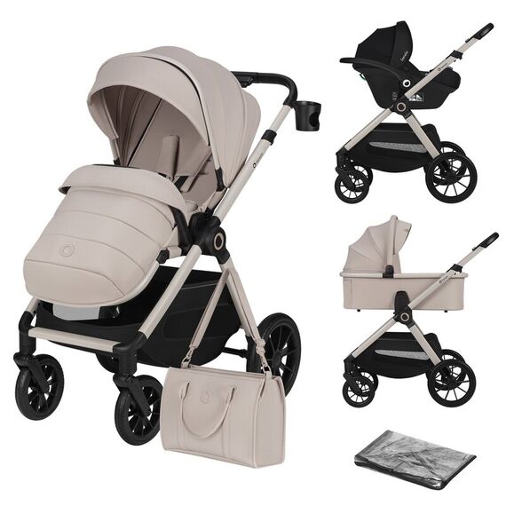 Carucior 3 in 1 Lionelo Layla - Bej, Culoare: Bej, Model: 3 in 1  - ExclusivMAG.ro