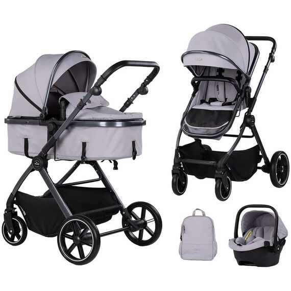 Carucior Chipolino Pearl 3 in 1 platinum, Culoare: Gri deschis, Model: 3 in 1  - ExclusivMAG.ro
