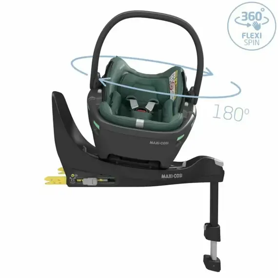 Scoică auto i-Size Maxi-Cosi Coral 360 Black Shell ESSENTIAL GREEN, Culoare: Verde inchis, Grupa: 0-13kg (0 luni - 12 luni) - poza 7 - ExclusivMAG.ro