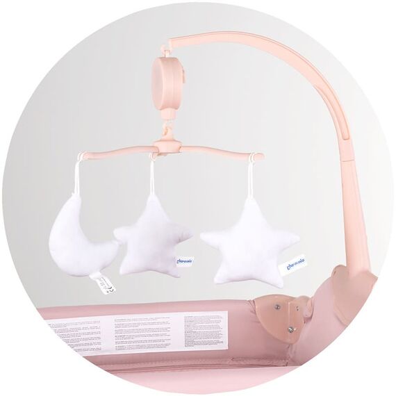 Patut pliabil Chipolino Bella powder pink, Culoare: Roz, Dimensiuni: 120x60 - poza 5 - ExclusivMAG.ro