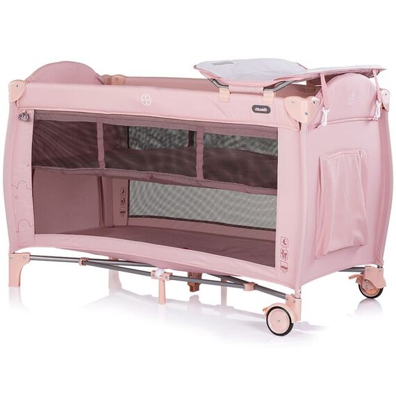 Patut pliabil Chipolino Bella powder pink, Culoare: Roz, Dimensiuni: 120x60 - poza 2 - ExclusivMAG.ro