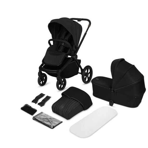 Carucior 2 in 1, Lionelo, Freya, Landou si salteluta ventilate, pana la 22 kg, 0luni+, Negru, Culoare: Negru, Model: 2 in 1 - poza 2 - ExclusivMAG.ro