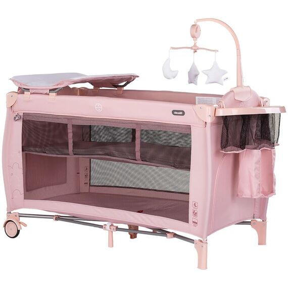 Patut pliabil Chipolino Bella powder pink, Culoare: Roz, Dimensiuni: 120x60  - ExclusivMAG.ro
