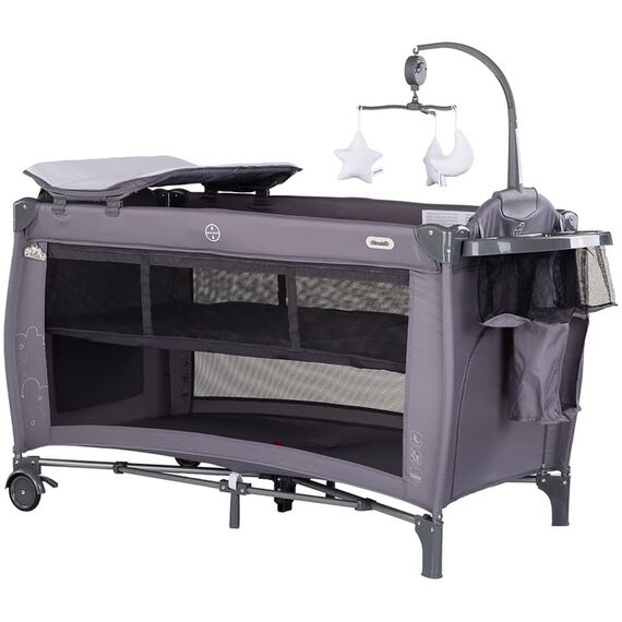 Patut pliabil Chipolino Bella charcoal, Culoare: Gri, Dimensiuni: 120x60  - ExclusivMAG.ro