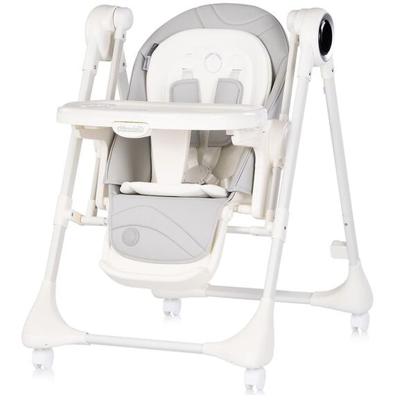 Scaun de masa si leagan electric Chipolino Master Class 2 in 1 cashmere, Culoare: Alb/Gri - poza 2 - ExclusivMAG.ro
