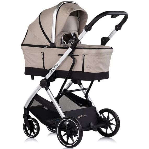 Carucior Chipolino Aurora 3 in 1 latte, Culoare: Crem, Model: 3 in 1 - poza 2 - ExclusivMAG.ro