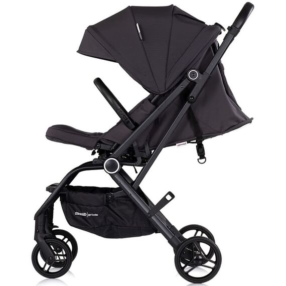 Carucior sport Chipolino Go Twist cu sezut rotativ charcoal, Culoare: Negru, Model: sport - poza 3 - ExclusivMAG.ro