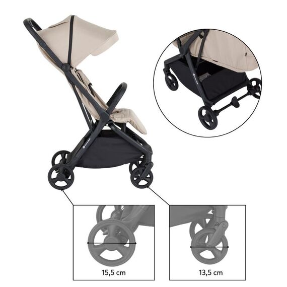Carucior sport, Petite&Mars, Flip, Pana la 22 kg, 0 luni+, Bej, Culoare: Bej, Model: sport - poza 6 - ExclusivMAG.ro