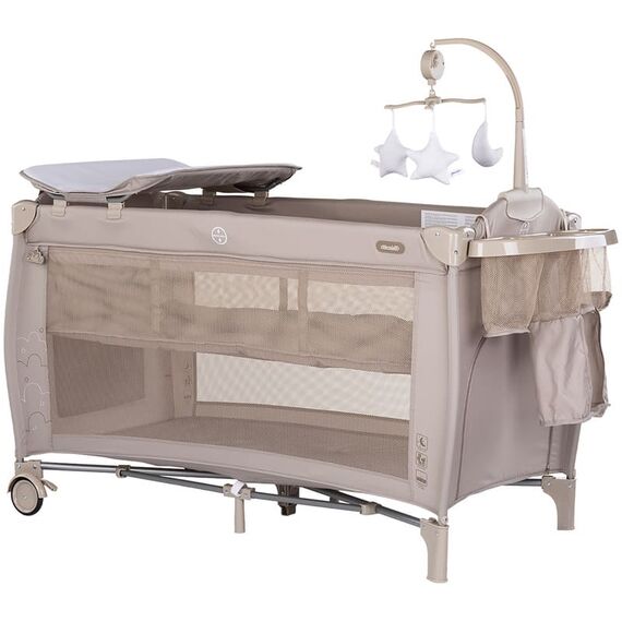 Patut pliabil Chipolino Bella latte, Culoare: Crem, Dimensiuni: 120x60  - ExclusivMAG.ro