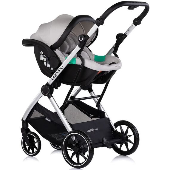 Carucior Chipolino Aurora 3 in 1 platinum, Culoare: Gri deschis, Model: 3 in 1 - poza 10 - ExclusivMAG.ro