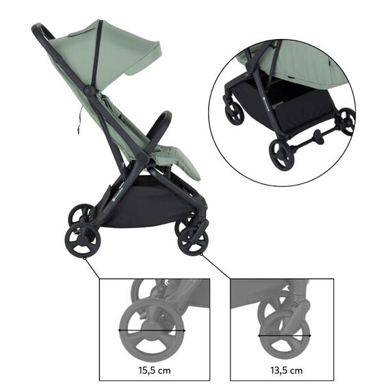 Carucior sport, Petite&Mars, Flip, Pana la 22 kg, 0 luni+, Verde Matcha, Culoare: Turcoaz, Model: sport - poza 6 - ExclusivMAG.ro