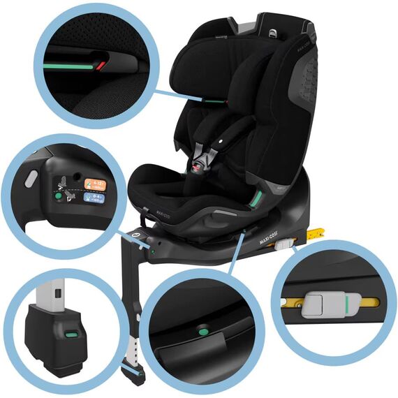 Scaun Auto I-Size Maxi-Cosi EMERALD 360 PRO AUTHENTIC BLACK, Culoare: Negru, Grupa: 0-36kg (0 luni - 12 ani) - poza 13 - ExclusivMAG.ro