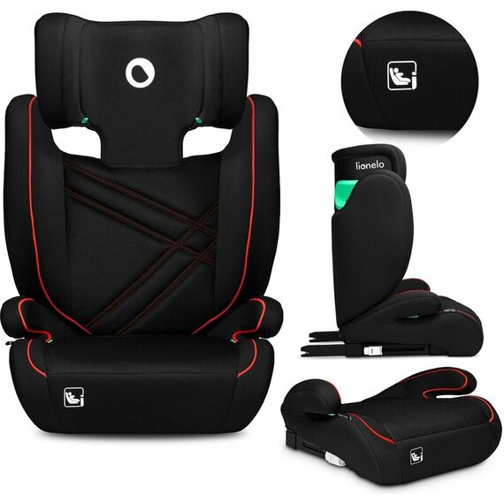 Scaun auto, Lionelo, Hugo i-Size, Conform standardului de securitate R129, 100-150 cm, 4-12 ani, Rosu, Culoare: Negru/Rosu, Grupa: 15-36kg (4 ani - 12 ani) - poza 2 - ExclusivMAG.ro