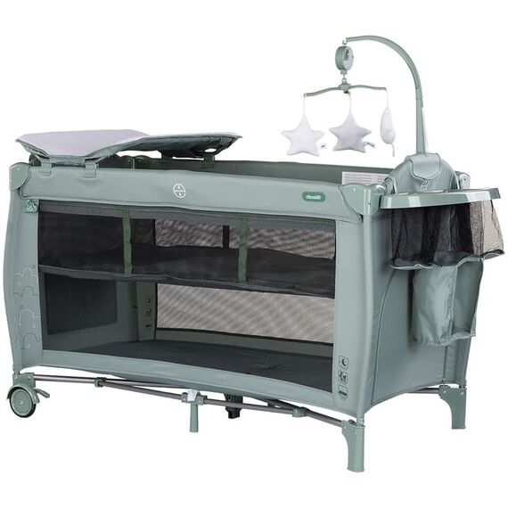Patut pliabil Chipolino Bella matcha, Culoare: Turcoaz, Dimensiuni: 120x60  - ExclusivMAG.ro