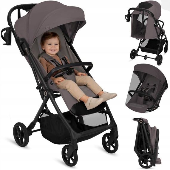 Carucior sport, Lionelo, Tansi, Pliere automata, Ultracompact, 6-48 luni, Sustine 22 kg, Bej Taupe, Culoare: Bej, Model: sport - poza 2 - ExclusivMAG.ro