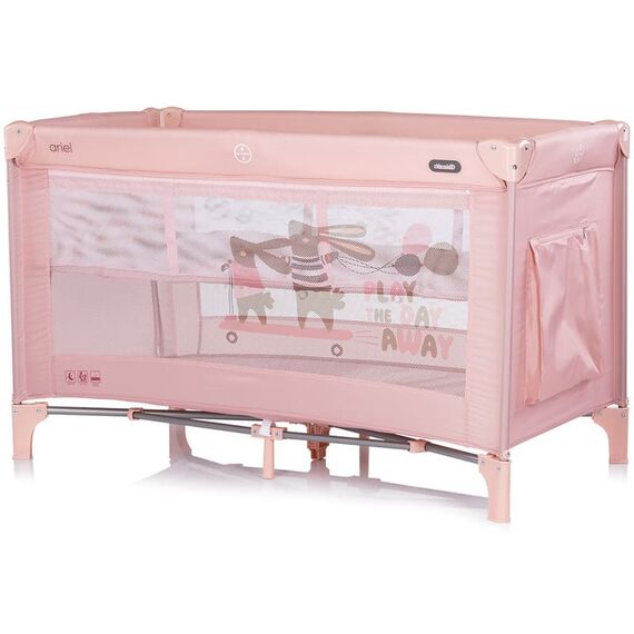Patut pliabil Chipolino Ariel powder pink, Culoare: Roz, Dimensiuni: 120x60 - poza 2 - ExclusivMAG.ro