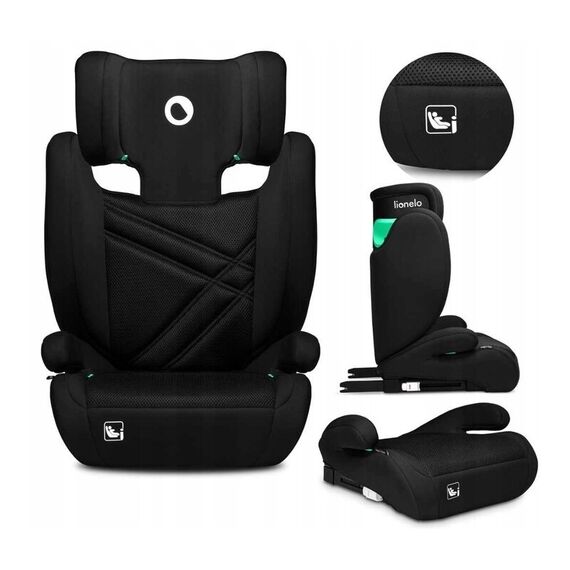 Scaun auto, Lionelo, Hugo i-Size, Conform standardului de securitate R129, 100-150 cm, 4-12 ani, Negru, Culoare: Negru, Grupa: 15-36kg (4 ani - 12 ani) - poza 2 - ExclusivMAG.ro