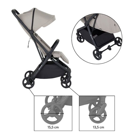 Carucior sport, Petite&Mars, Flip, Pana la 22 kg, 0 luni+, Gri, Culoare: Gri, Model: sport - poza 6 - ExclusivMAG.ro