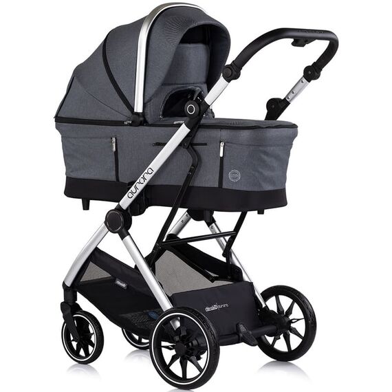 Carucior Chipolino Aurora 3 in 1 charcoal, Culoare: Gri, Model: 3 in 1 - poza 2 - ExclusivMAG.ro