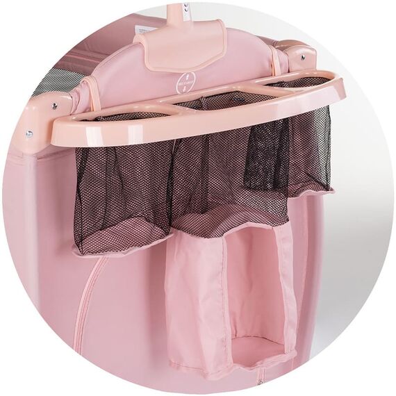 Patut pliabil Chipolino Bella powder pink, Culoare: Roz, Dimensiuni: 120x60 - poza 4 - ExclusivMAG.ro