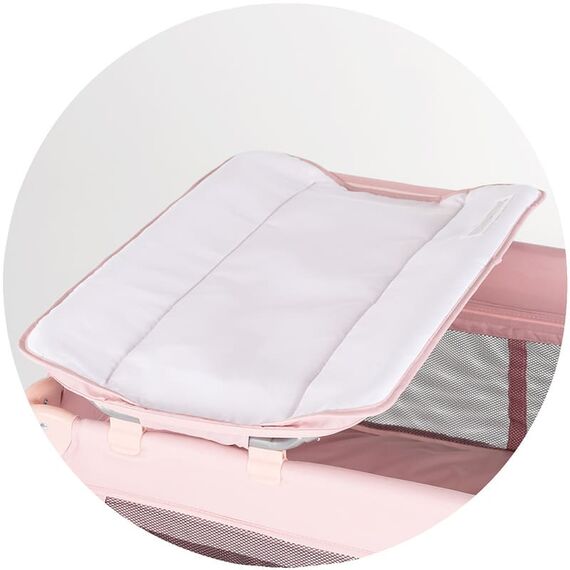 Patut pliabil Chipolino Bella powder pink, Culoare: Roz, Dimensiuni: 120x60 - poza 3 - ExclusivMAG.ro