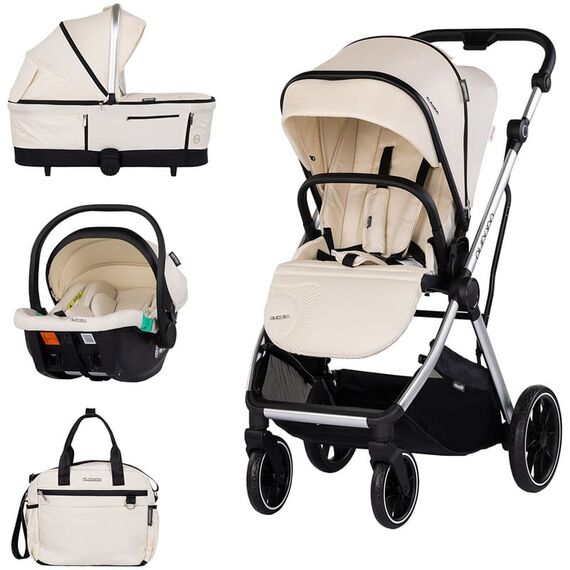Carucior Chipolino Aurora 3 in 1 cashmere, Culoare: Bej, Model: 3 in 1  - ExclusivMAG.ro
