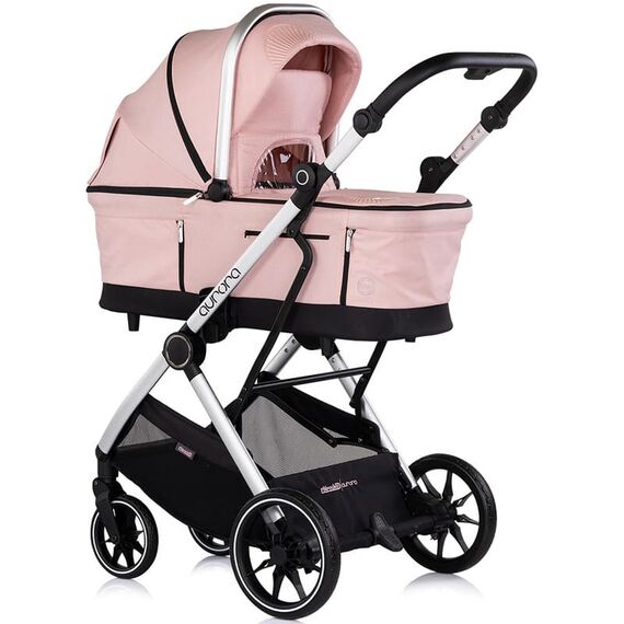 Carucior Chipolino Aurora 3 in 1 powder pink, Culoare: Roz, Model: 3 in 1 - poza 2 - ExclusivMAG.ro