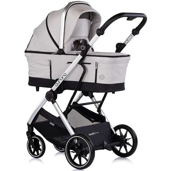 Carucior Chipolino Aurora 3 in 1 platinum, Culoare: Gri deschis, Model: 3 in 1 - poza 2 - ExclusivMAG.ro
