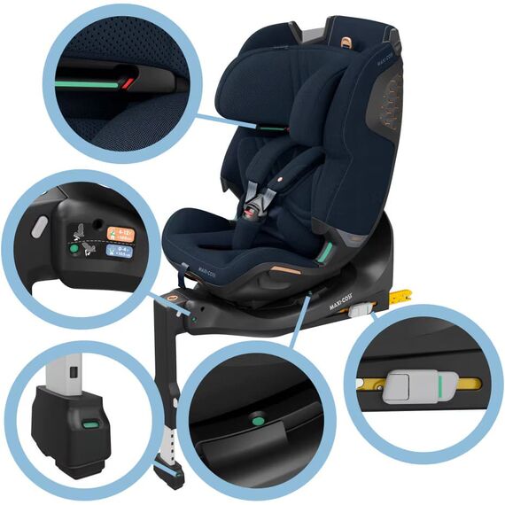 Scaun Auto I-Size Maxi-Cosi EMERALD 360 PRO AUTHENTIC BLUE, Culoare: Albastru, Grupa: 0-36kg (0 luni - 12 ani) - poza 14 - ExclusivMAG.ro