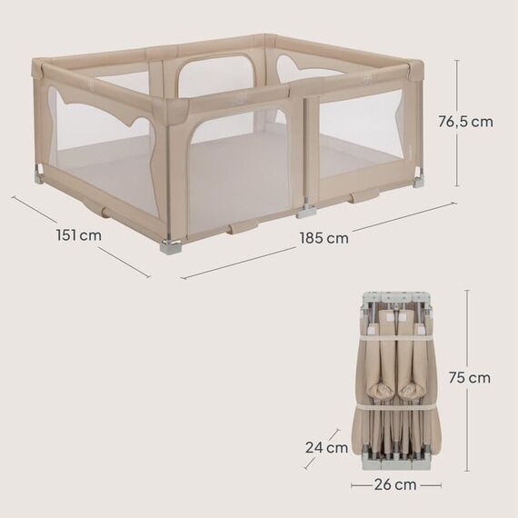 Tarc de joaca Lionelo Florence Easy Fold, 0-48 luni, Bej, Culoare: Bej - poza 6 - ExclusivMAG.ro