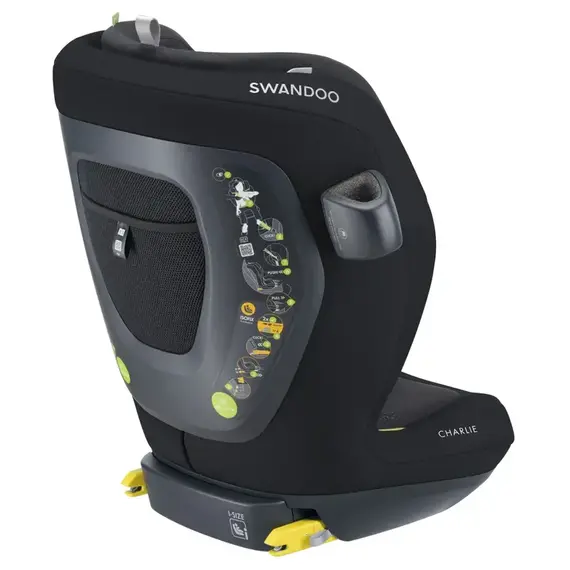 Scaun auto Swandoo Charlie i-Size Chia Black, Culoare: Negru, Grupa: 15-36kg (4 ani - 12 ani) - poza 3 - ExclusivMAG.ro