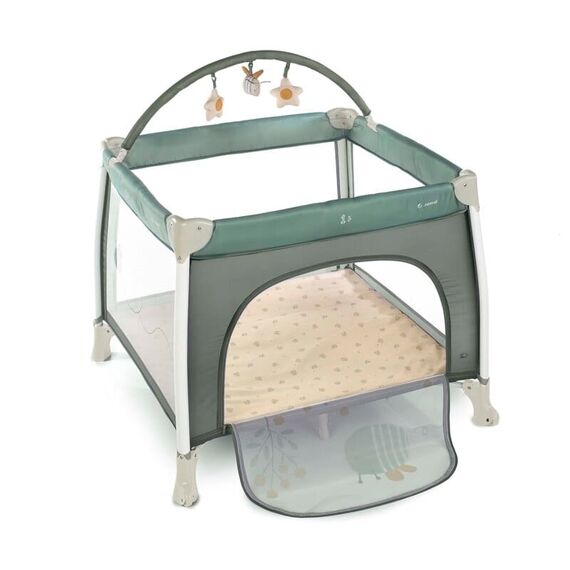Tarc de joaca Jane Travel Fun, Cu arcada cu jucarii, Geanta de transport 98x101x80 cm, Botanic, Culoare: Turcoaz, Dimensiuni: 100x100 - poza 2 - ExclusivMAG.ro