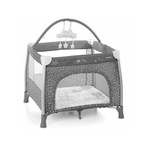 Tarc de joaca, Jane, Travel Fun, Cu arcada cu jucarii, Geanta de transport 98x101x80 cm, Star, Culoare: Gri, Dimensiuni: 100x100  - ExclusivMAG.ro