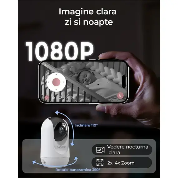 Video Monitor Momcozy Smart WiFi BM04 - poza 6 - ExclusivMAG.ro
